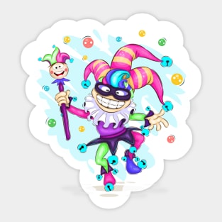 Cheerful cartoon joker Sticker